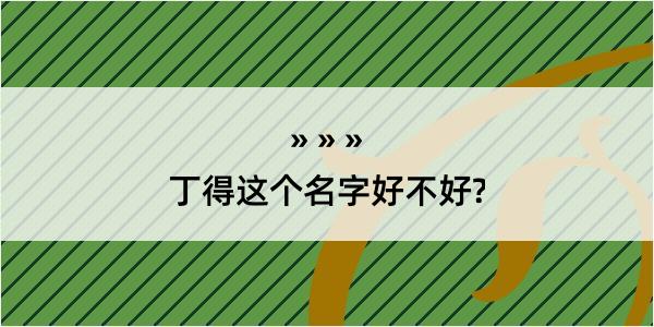 丁得这个名字好不好?