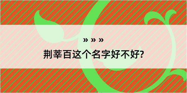 荆莘百这个名字好不好?