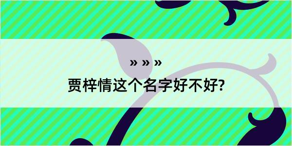 贾梓情这个名字好不好?