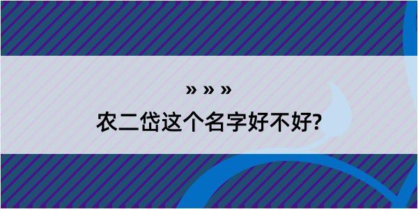 农二岱这个名字好不好?