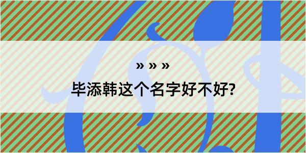 毕添韩这个名字好不好?