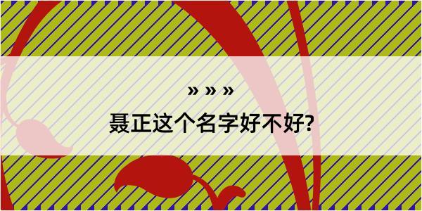 聂正这个名字好不好?