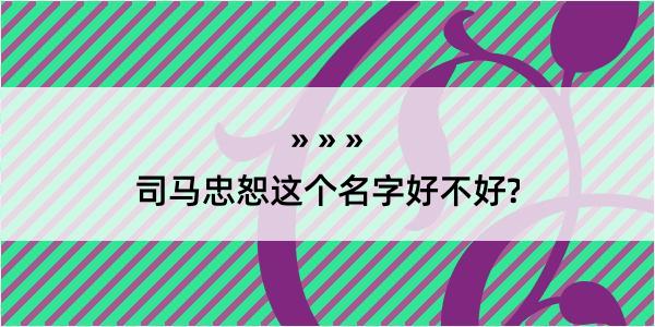 司马忠恕这个名字好不好?