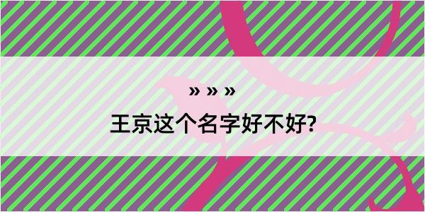 王京这个名字好不好?