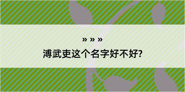 溥武吏这个名字好不好?