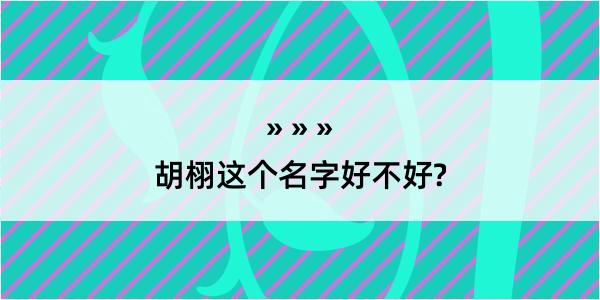 胡栩这个名字好不好?