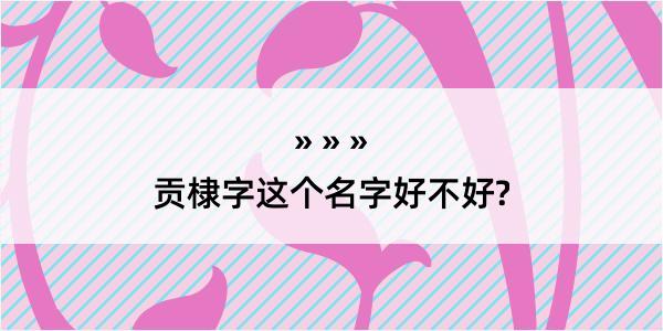 贡棣字这个名字好不好?