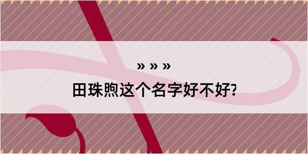 田珠煦这个名字好不好?