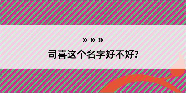 司喜这个名字好不好?