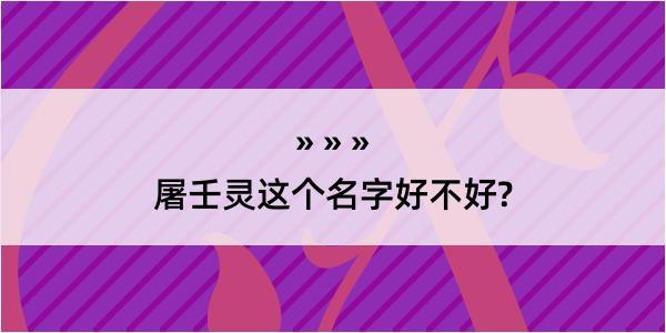 屠壬灵这个名字好不好?