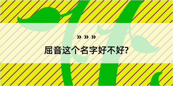 屈音这个名字好不好?