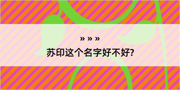 苏印这个名字好不好?