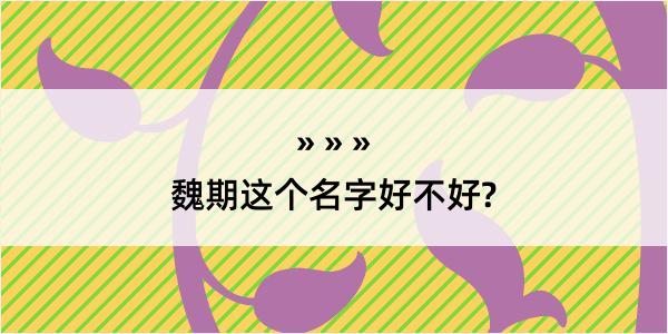 魏期这个名字好不好?