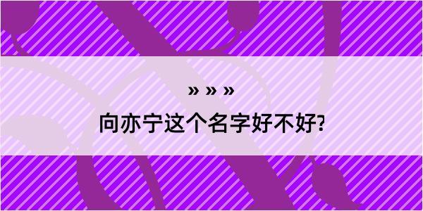 向亦宁这个名字好不好?