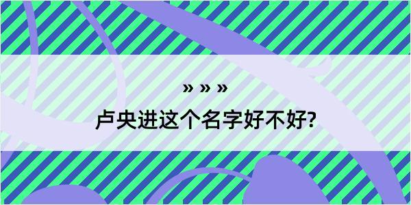 卢央进这个名字好不好?