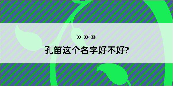 孔笛这个名字好不好?