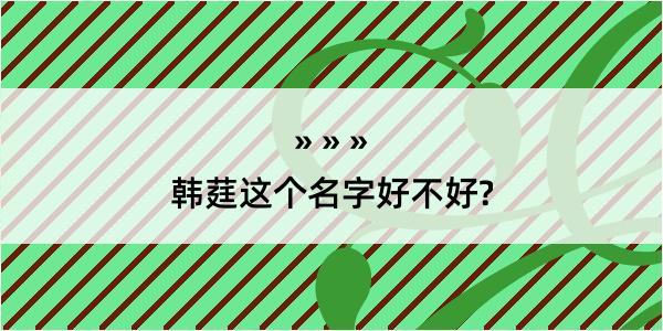 韩莛这个名字好不好?