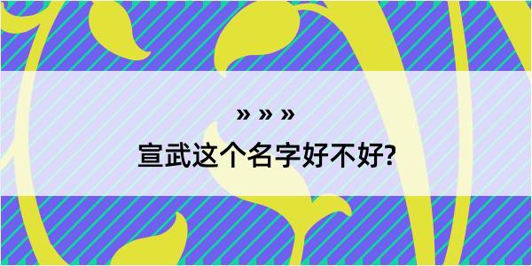 宣武这个名字好不好?