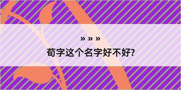 荀字这个名字好不好?