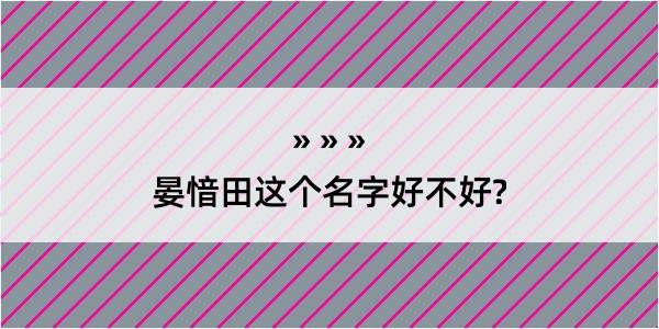 晏愔田这个名字好不好?