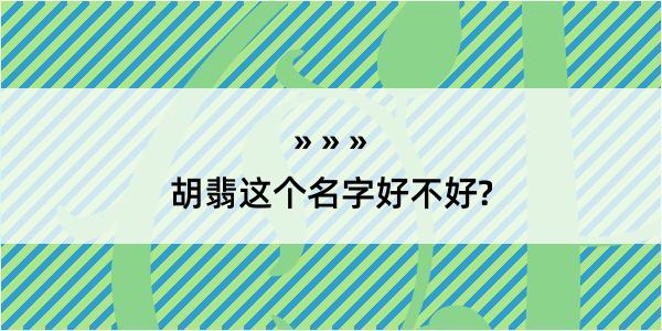 胡翡这个名字好不好?