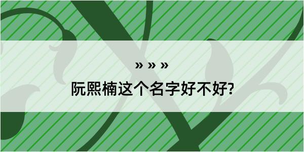 阮熙楠这个名字好不好?