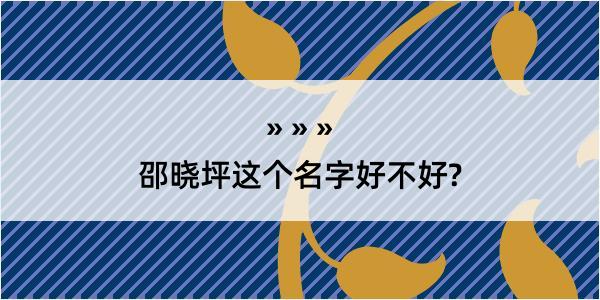 邵晓坪这个名字好不好?