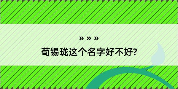 荀锡珑这个名字好不好?