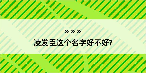 凌发臣这个名字好不好?