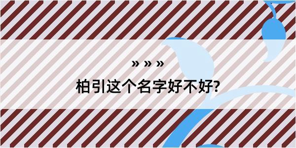 柏引这个名字好不好?