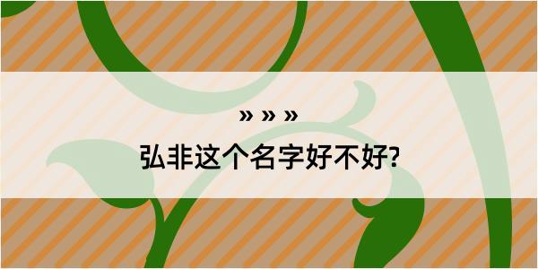 弘非这个名字好不好?