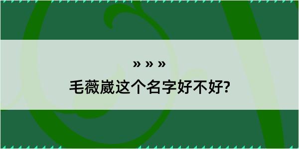 毛薇崴这个名字好不好?