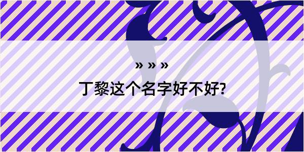 丁黎这个名字好不好?