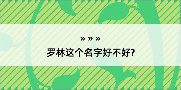 罗林这个名字好不好?