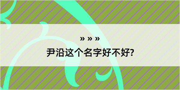 尹沿这个名字好不好?