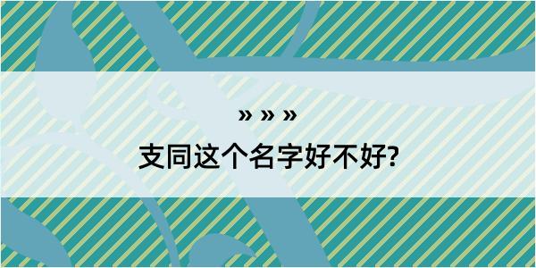 支同这个名字好不好?