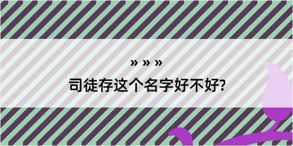 司徒存这个名字好不好?