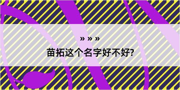 苗拓这个名字好不好?