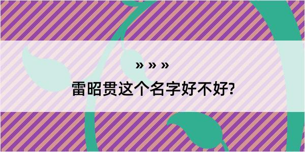 雷昭贯这个名字好不好?