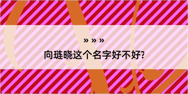 向琏晓这个名字好不好?