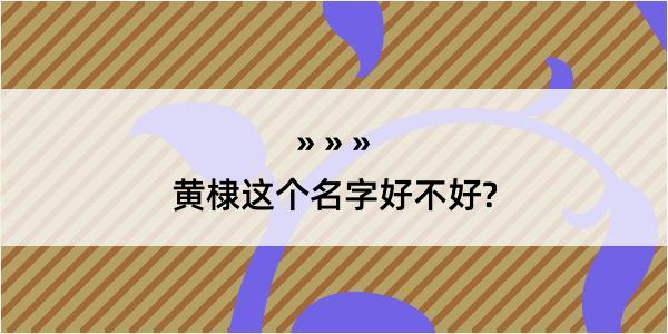 黄棣这个名字好不好?