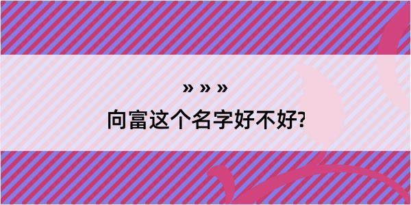 向富这个名字好不好?