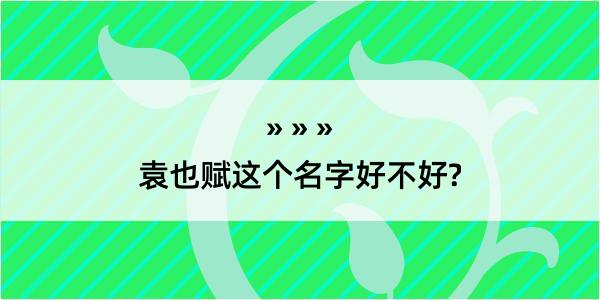 袁也赋这个名字好不好?