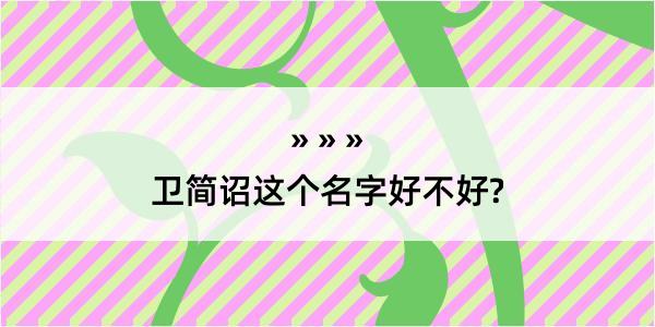 卫简诏这个名字好不好?