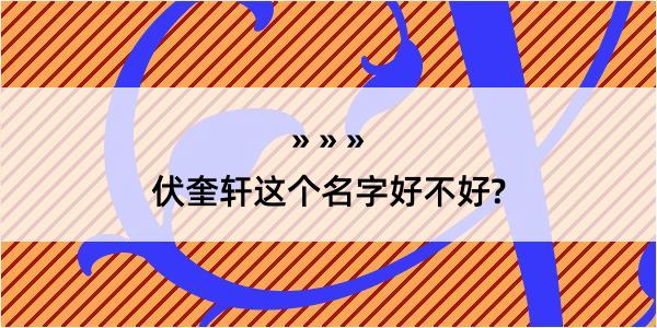 伏奎轩这个名字好不好?