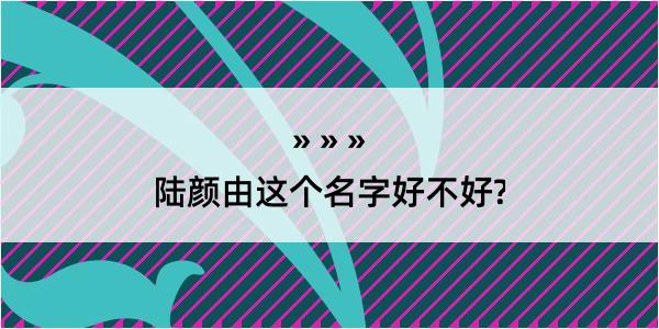 陆颜由这个名字好不好?