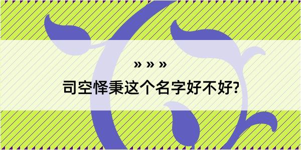 司空怿秉这个名字好不好?