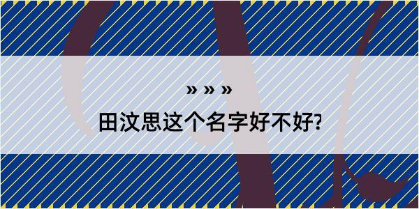 田汶思这个名字好不好?