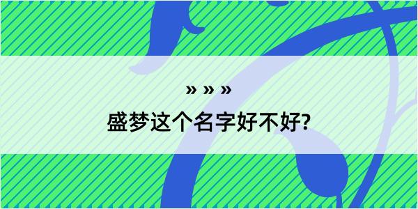 盛梦这个名字好不好?