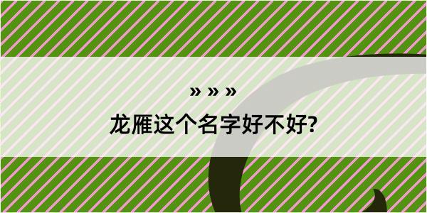 龙雁这个名字好不好?